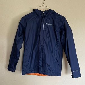 Columbia blue orange windbreaker size M (10-12)